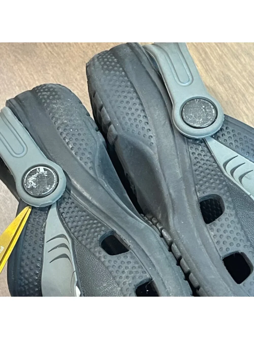 Crocs Fun Lab Classic AM‎ Shark Clog Toddler Size 10 Black Gray Fin Waterproof